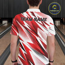 Load image into Gallery viewer, Custom Red Bowling Team Men Polo Shirts, Bowling League Shirt Bowler Jerseys IPHW11423
