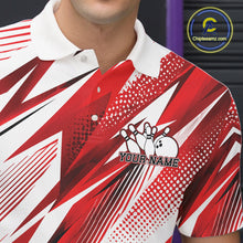 Load image into Gallery viewer, Custom Red Bowling Team Men Polo Shirts, Bowling League Shirt Bowler Jerseys IPHW11423