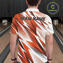 Load image into Gallery viewer, Custom Orange Bowling Team Men Polo Shirts, Bowling League Shirt Bowler Jerseys IPHW11426