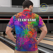 Load image into Gallery viewer, Custom Colorful Bowling Quarter Zip Shirts For Men, Pride Colors Outfit Bowling Men'S Shirts IPHW6788