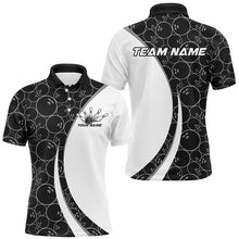 Load image into Gallery viewer, Black And White Custom Retro Bowling Shirts For Men, Classic Vintage Bowling Team Shirt IPHW7411