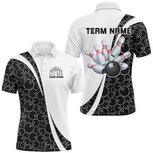 Load image into Gallery viewer, Black And White Custom Retro Bowling Shirts For Men, Classic Vintage Bowling Team Shirt IPHW7412