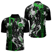 Load image into Gallery viewer, Custom Gray And Green Strike Bowling Quarter-Zip Shirts For Men, Bowling League Team Uniform IPHW8862