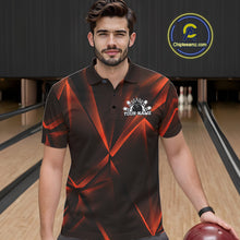 Load image into Gallery viewer, Custom Orange Fragmental Pattern Background Men Bowling Team Polo Shirt Jerseys IPHW11441
