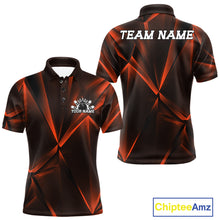 Load image into Gallery viewer, Custom Orange Fragmental Pattern Background Men Bowling Team Polo Shirt Jerseys IPHW11441