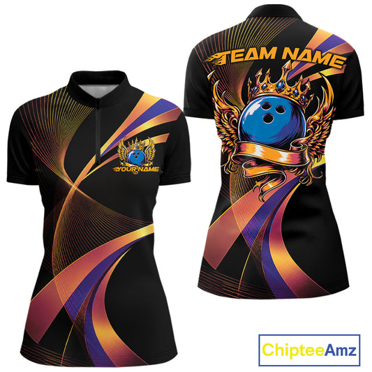 Bowling shirt with colorful design and 'Team Name' text on a white background
