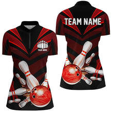 Load image into Gallery viewer, Red Bowling Jersey Strike Bowling Team Shirts, Custom Bowling Uniforms For Women And Women IPHW7105