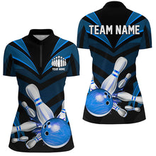 Load image into Gallery viewer, Blue Bowling Jersey Strike Bowling Team Shirts, Custom Bowling Uniforms For Women And Women IPHW7106