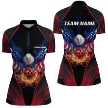 Load image into Gallery viewer, Custom Eagle Bowling Shirt Patriotic Polo Bowling Jersey For Women US Bowling | Red IPHW7108