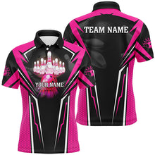 Load image into Gallery viewer, Custom Pink Bowling Polo Shirts For Men, Strike Bowling Team Jerseys Bowlers Outfits IPHW5225