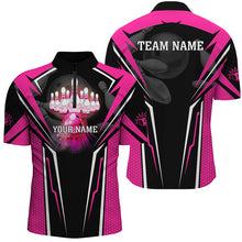 Load image into Gallery viewer, Custom Pink Bowling Polo Shirts For Men, Strike Bowling Team Jerseys Bowlers Outfits IPHW5225