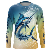 Load image into Gallery viewer, Personalized Marlin Fishing Long Sleeve Performance Shirts, Marlin Fishing Saltwater Jerseys IPHW6377