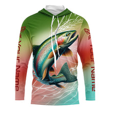 Load image into Gallery viewer, Custom Rainbow Trout Fly Fishing Shirts, Steelhead Trout Long Sleeve Tournament Fishing Shirts IPHW6378