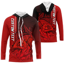 Load image into Gallery viewer, Personalized Skull Fishing Performance Long Sleeve Shirts, Skull Fishing Jerseys | Red IPHW6380