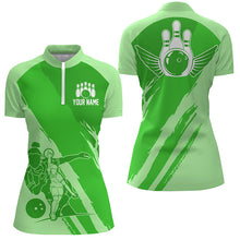 Load image into Gallery viewer, Custom Bowling Shirts For Women, Bowling Queen Team Jerseys, Bowling Girls Shirt | Green IPHW4617