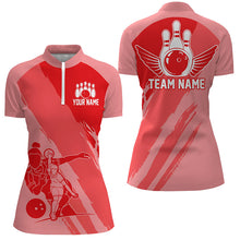 Load image into Gallery viewer, Custom Bowling Shirts For Women, Bowling Queen Team Jerseys, Bowling Girls Shirt | Red IPHW4618