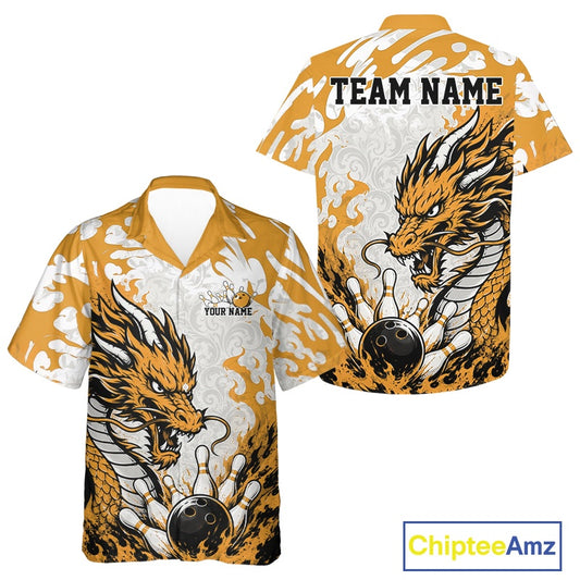 Shirt with dragon design and customizable text on a white background