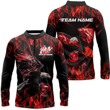 Load image into Gallery viewer, Red Flame Eagle Custom Bowling Team Shirts For Men, Fire Bowling League Shirt Bowler Outfit IPHW7949