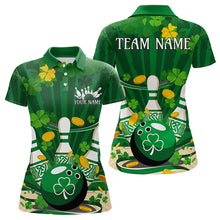 Load image into Gallery viewer, Custom Green St Patrick&#39;S Day Bowling Polo Shirts For Women, Celtic Team Bowling Outfits IPHW8375