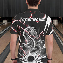 Load image into Gallery viewer, Custom Black And Red Thunder Lightning Dragon Bowling Team Polo Shirts For Men IPHW8556