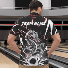 Load image into Gallery viewer, Custom Black And Red Thunder Lightning Dragon Bowling Team Quarter-Zip Shirts For Men IPHW8556