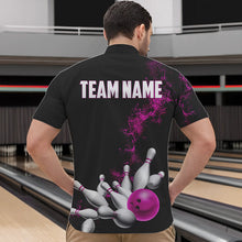 Load image into Gallery viewer, Custom Pink Strike Bowling Quarter-Zip Shirts For Men Bowling Team Jerseys Bowling League Shirts IPHW8880
