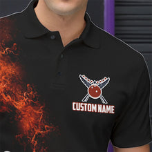 Load image into Gallery viewer, Custom Orange Bowling Polo Shirts For Men Bowling Team Jerseys Bowling League Shirts IPHW8881