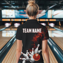 Load image into Gallery viewer, Custom Orange Bowling Polo Shirts For Women Bowling Team Jerseys Bowling League Shirts IPHW8881