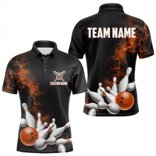 Load image into Gallery viewer, Custom Orange Bowling Polo Shirts For Men Bowling Team Jerseys Bowling League Shirts IPHW8881