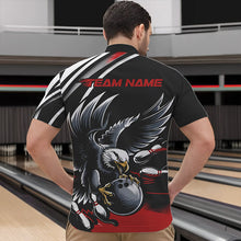 Load image into Gallery viewer, Custom Black And Red Eagle Bowling Jerseys, Bowling Team Men Quarter-Zip Shirts Bowlers Outfits IPHW8886