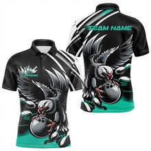 Load image into Gallery viewer, Custom Black And Blue Eagle Bowling Jerseys, Bowling Team Men Polo Shirts Bowlers Outfits IPHW8887