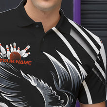 Load image into Gallery viewer, Custom Black And Orange Eagle Bowling Jerseys, Bowling Team Men Polo Shirts Bowlers Outfits IPHW8888