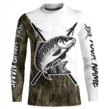 Load image into Gallery viewer, Carp Fish Bowfishing Shirts, Custom Carp Bow Fishing Long Sleeve Tournament Shirts | Grass Camo IPHW6395