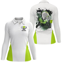Load image into Gallery viewer, Custom Watercolor Pickleball Polo Shirts, women&#39;s Pickleball Outfits | Green IPHW6932