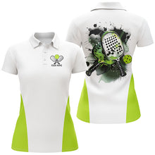 Load image into Gallery viewer, Custom Watercolor Pickleball Polo Shirts, women&#39;s Pickleball Outfits | Green IPHW6932