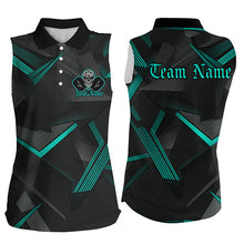 Load image into Gallery viewer, Black And Blue Custom Skull Pickleball Shirts For Women, Halloween Pickleball Outifts Gifts IPHW7450