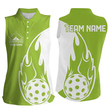 Load image into Gallery viewer, Custom Green Flame Pickleball Shirts For Women, Pickleball Team Uniform Women&#39;S Outfit IPHW7453