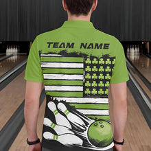 Load image into Gallery viewer, Custom Saint Patricks Bowling Polo Shirts For Men, Shamrock Flag US Bowling Team Shirt IPHW8576