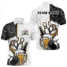 Load image into Gallery viewer, Custom Funny Bowling And Beer Team Bowling Polo Shirts For Men, Bowling Pattern Shirt IPHW8891