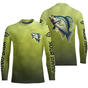 Crappie Fishing Custom Long Sleeve Tournament Fishing Shirts, Crappie Fisherman Fishing Jerseys IPHW6414