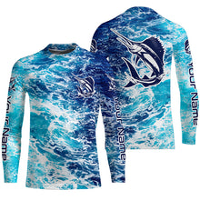 Load image into Gallery viewer, Custom Sailfish Saltwater Fishing Shirts, Sailfish Long Sleeve Perofmance Fishing Shirts IPHW6418