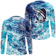 Load image into Gallery viewer, Custom Sailfish Saltwater Fishing Shirts, Sailfish Long Sleeve Perofmance Fishing Shirts IPHW6418