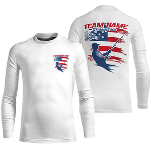 Custom Patriotic Fisherman Long Sleeve Tournament Fishing Shirts, Patriotic Fishing Team Jerseys IPHW6609