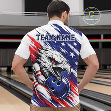 Load image into Gallery viewer, Custom Patrotic Eagle Bowling Men Quarter-Zip Team Shirt, US Flag Bowling Jerseys IPHW11477