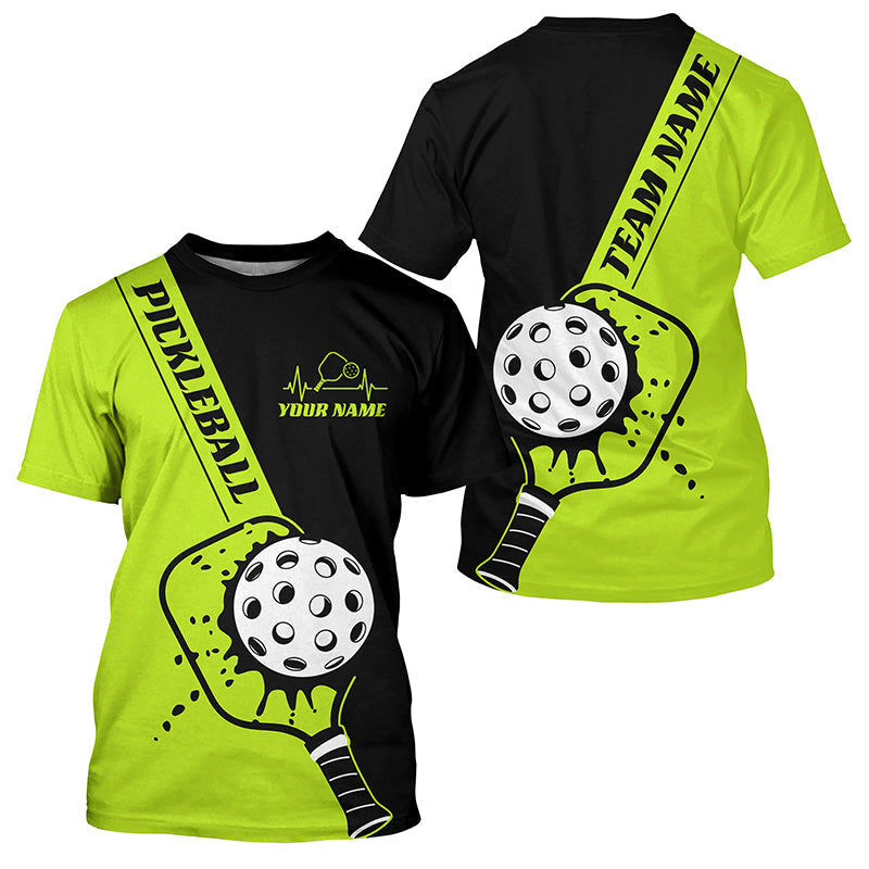 Black And Green Custom Pickleball Team T-Shirts For Men, Pickleball Jersey Men'S Pickleball Outfit IPHW7458