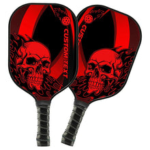 Load image into Gallery viewer, Black And Red Flame Skull Custom Pickleball Paddle, Halloween Pickleball Paddles Pickleball Gifts IPHW7470