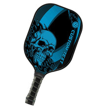 Load image into Gallery viewer, Black And Blue Flame Skull Custom Pickleball Paddle, Halloween Pickleball Paddles Pickleball Gifts IPHW7471