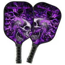 Load image into Gallery viewer, Purple Flame Skull Custom Pickleball Paddle For Men And Women, Halloween Pickleball Gifts Pickleball Rackets IPHW7475