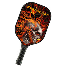 Load image into Gallery viewer, Black And Orange Flame Skull Custom Pickleball Paddle For Men And Women, Halloween Pickleball Gifts Pickleball Rackets IPHW7476