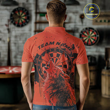 Load image into Gallery viewer, Custom Grunge Splatter Orange Wolf Dart Men Polo Shirt, Wolf Dart Team Jerseys IPHW10017